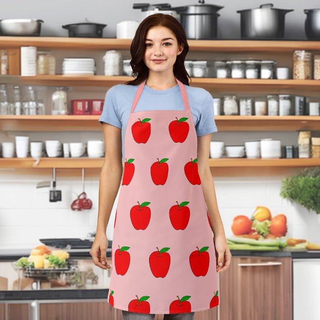 Apfelfrucht Nahtloses Muster auf Schürze (Apple fruit seamless pattern on apron.)