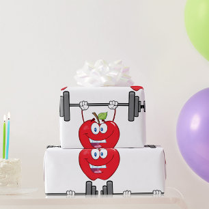 Apfelgewichte Fitness Fruchtzeichen Geschenkpapier