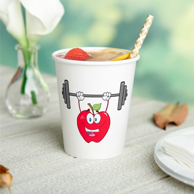 Apfelgewichte Fitness Fruchtzeichen Pappbecher (Von Creator hochgeladen)