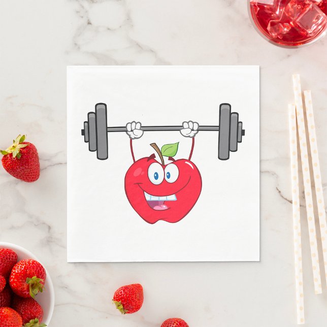 Apfelgewichte Fitness Fruchtzeichen Serviette (Von Creator hochgeladen)