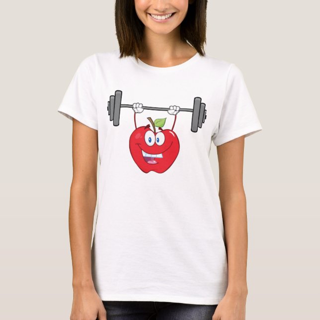 Apfelgewichte Fitness Fruchtzeichen T-Shirt (Vorderseite)