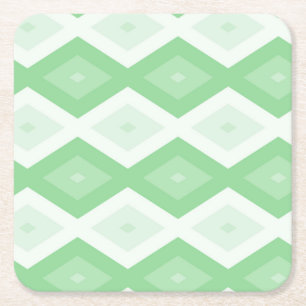 Apfelgrün-Diamantmuster Rechteckiger Pappuntersetzer