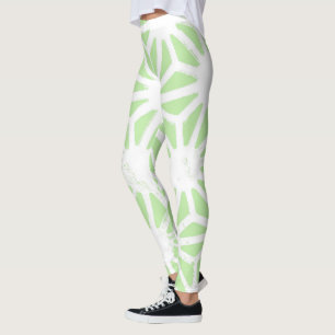 Apfelgrün geometrisches Muster Leggings