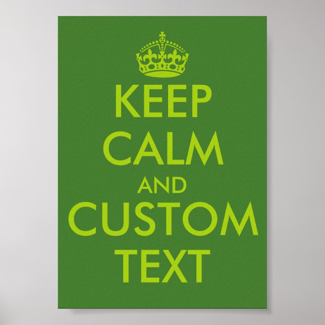 Apfelgrün KeepCalm-Plakate | Personalisierter Text Poster (Vorne)