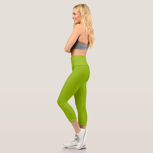 Apfelgrün (Vollfarbe)  Capri Leggings (Links)