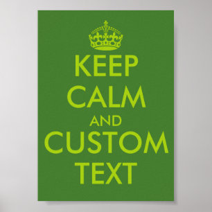 Apfelgrüne KeepCalm Poster Personalisierter Text