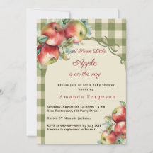 Apfelgrüner Gingham Mädchen Baby Shower