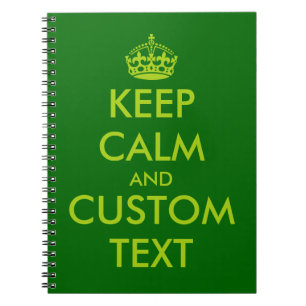 Apfelgrüner Keep Calm Notizblock Personalisierte