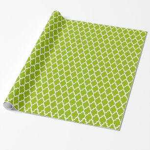 Apfelgrüner marokkanischer Vierblatt-Muster #4 Geschenkpapier