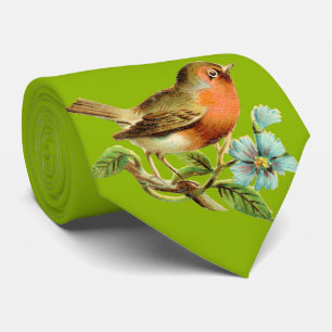 Apfelgrüner Vintage-Vogel-Hochzeitskrawatte Krawatte