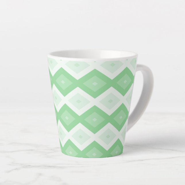 Apfelgrünes Diamantmuster Milchtasse (Rechte Ecke)