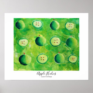 Apfelhälften Malerei Poster