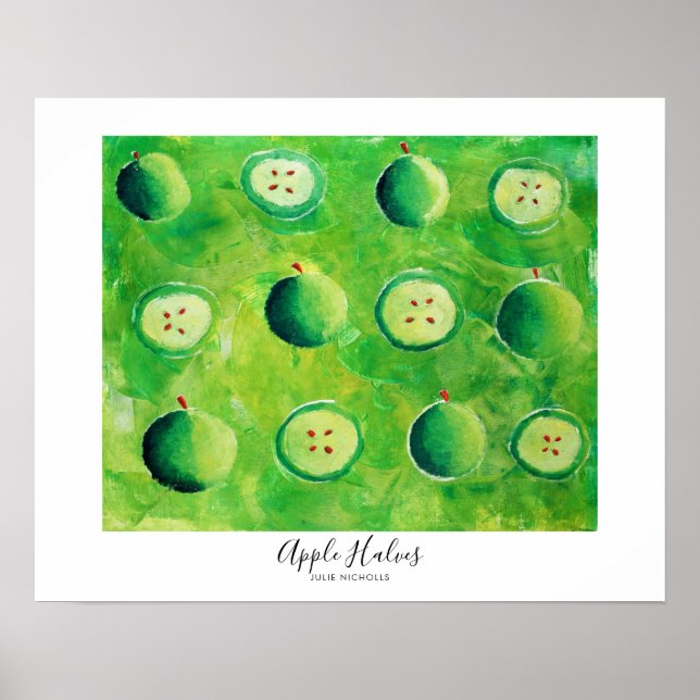 Apfelhälften Malerei Poster (Vorne)