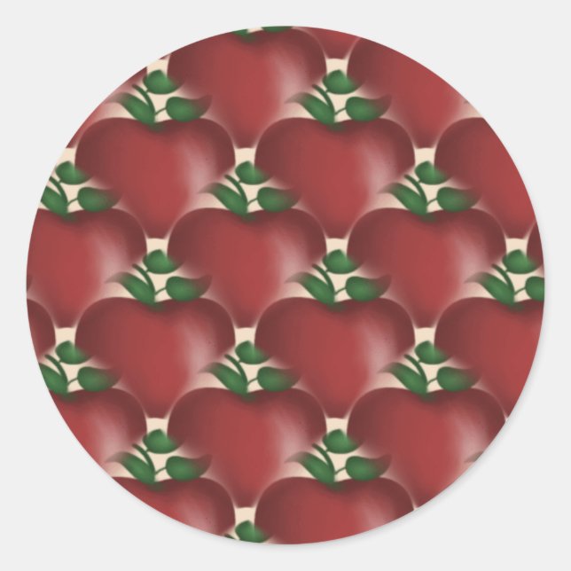 Äpfelkleber Runder Aufkleber (Vorderseite)