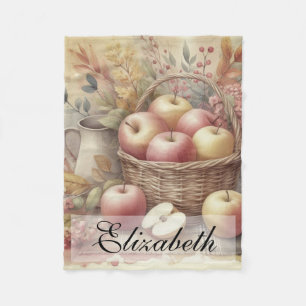 Äpfelkörbe auf dem Tisch Vintage Wasserfarbe Fleecedecke