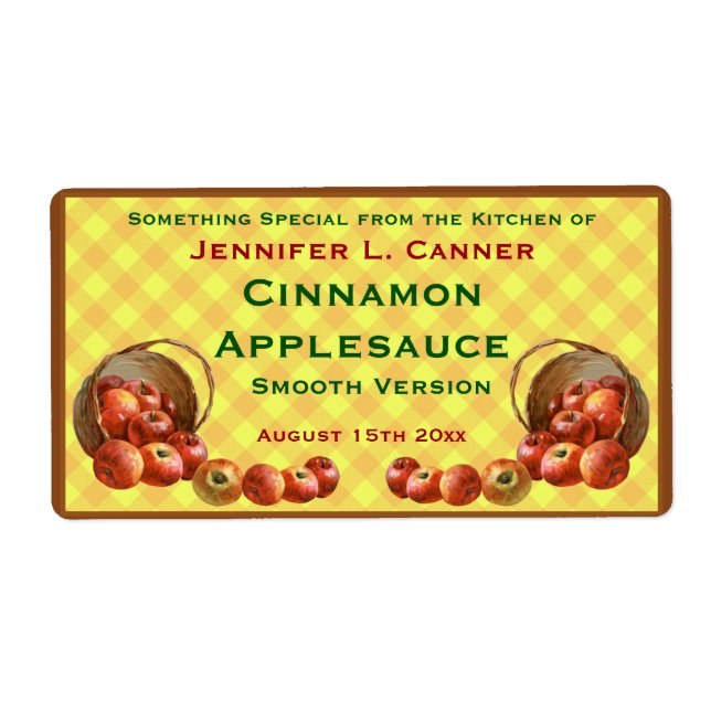 Apfelkörbe auf Gelb Kariert (Vorne)