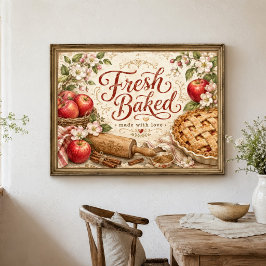 Apfelkuchen Farmhouse Küchen Cottagecore Wandkunst Poster