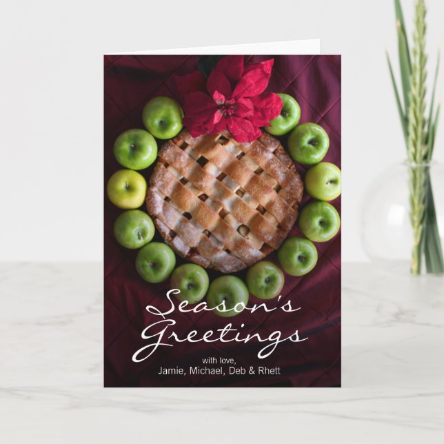 Apfelkuchen gemacht, um wie WeihnachtsKranz Feiertagskarte (Vorderseite)