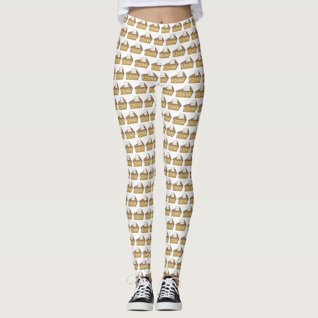 Apfelkuchen im Eis-Stil Pies Slice Dessert Leggings (Vorderseite)