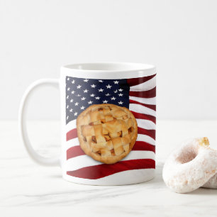 Apfelkuchen mit amerikanischer Flagge Kaffeetasse