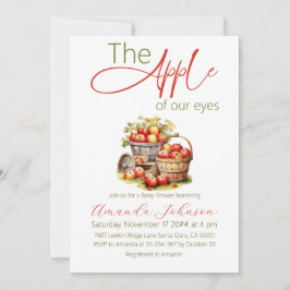 Apfelkuchen mit unserer Baby-Dusche Einladung