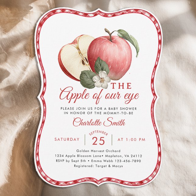 Apfelkuchen mit unserer Baby-Dusche laden ein Einladung (Apple of our eye Invite)
