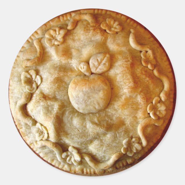 Apfelkuchen Runder Aufkleber (Vorderseite)