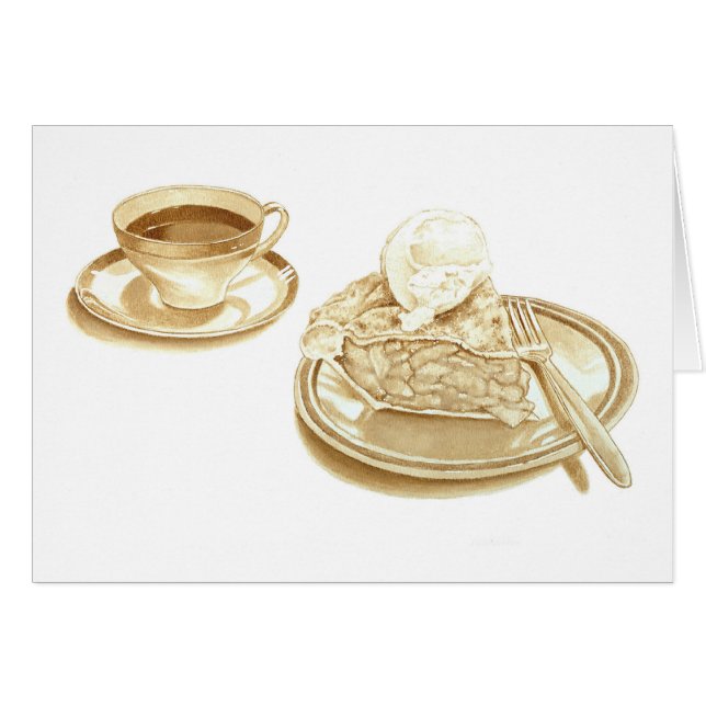 Apfelkuchen und Kaffee (Vorderseite (Horizontal))