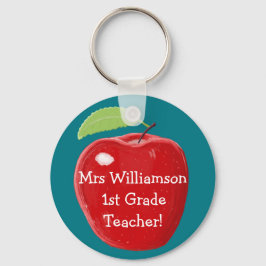 Apfelmalerei des personalisierten Lehrers Schlüsselanhänger