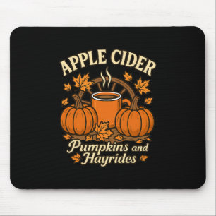 Apfelmost-Kürbisse und Hayrides Süßer Herbst Danke Mousepad