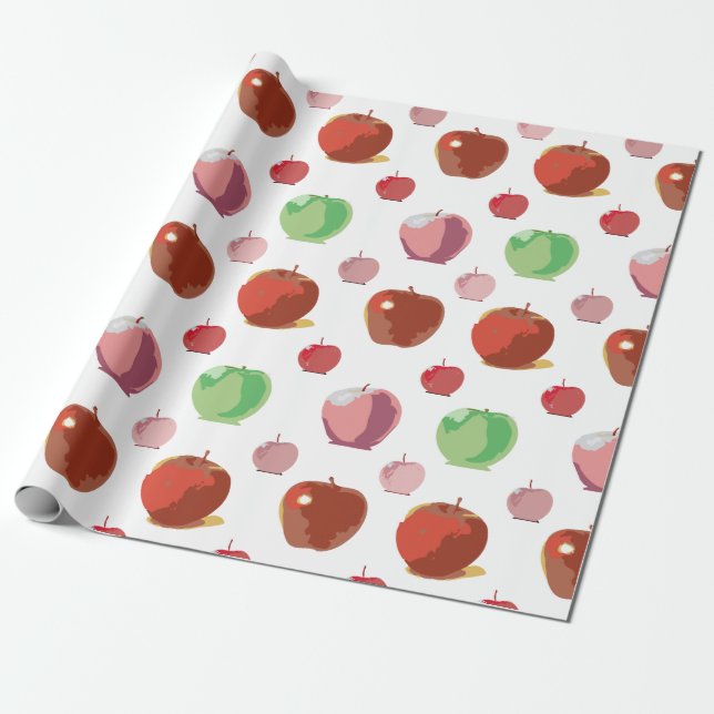 Äpfelmuster Geschenkpapier (Ungerollt)