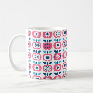 Apfelmuster nahtlos. Set der bunten Retro-Anwendun Kaffeetasse