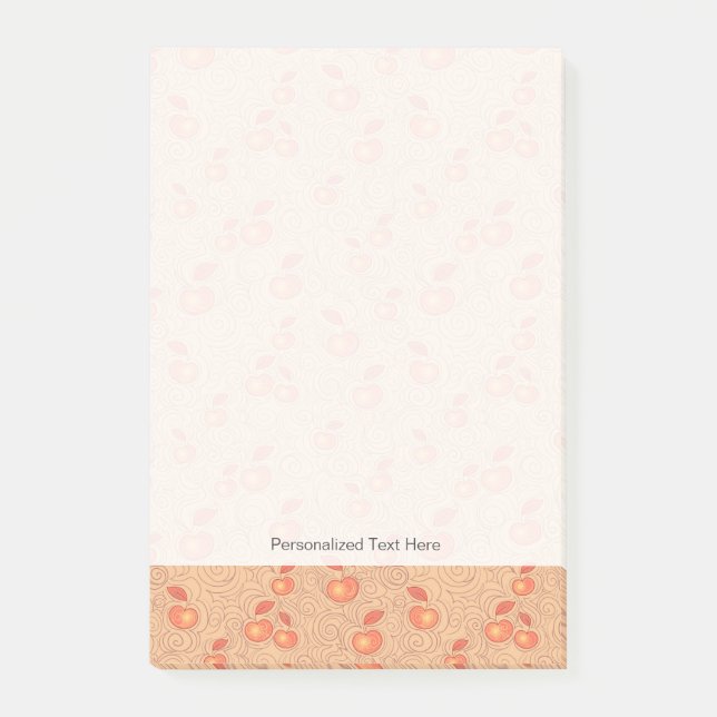 Äpfelmuster Post-it Klebezettel (Vorderseite)