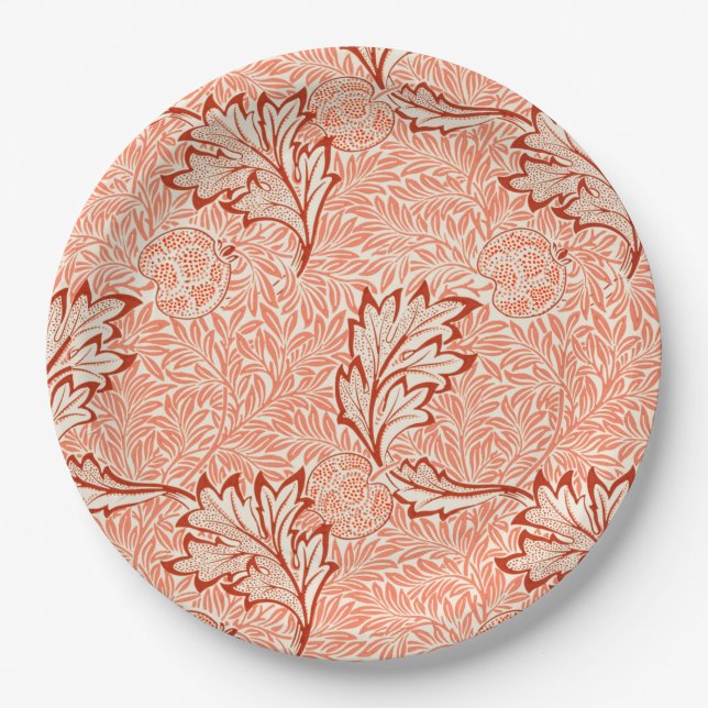 Apfelmuster (von William Morris) Pappteller (Vorderseite)