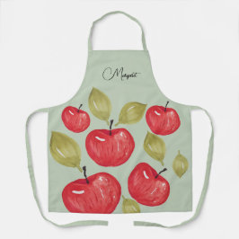 Apfelmuster Wasserfarben Handlackierte Papierbesch Schürze