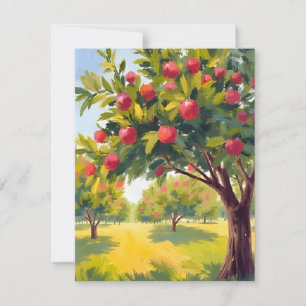 Apfelplantage Herbst Wasserfarben Dankeskarte