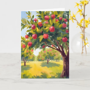 Apfelplantage Herbst Wasserfarben Karte