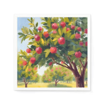 Apfelplantage Herbst Wasserfarben Kunst