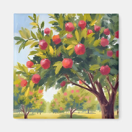 Apfelplantage Herbst Wasserfarben Magnet