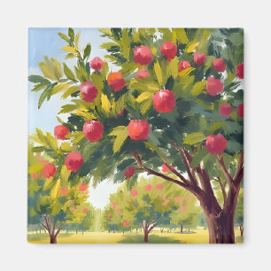 Apfelplantage Herbst Wasserfarben Magnet