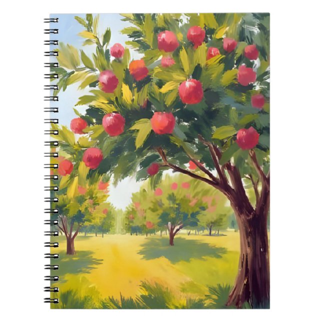 Apfelplantage Herbst Wasserfarben Notizblock (Vorderseite)