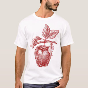 Apfelrot Retro Vintag zeichnend - Apfel T-Shirt
