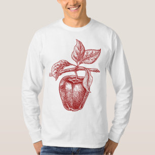 Apfelrot Retro Vintag zeichnend - Apfel T-Shirt