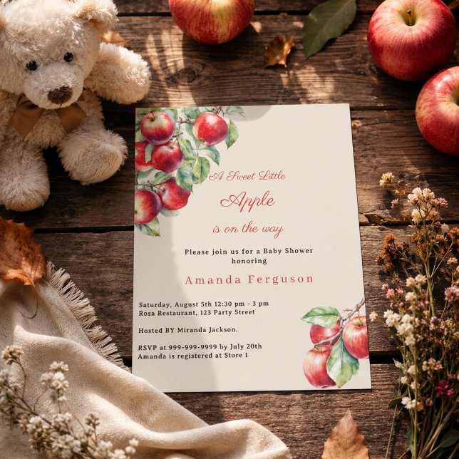 Apfelrotes Gingham-Mädchen Baby Shower Einladung (Von Creator hochgeladen)