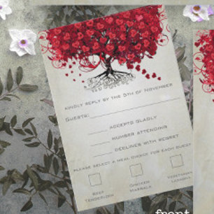 Apfelrotes Herzblatt Hochzeits-RSVP RSVP Karte
