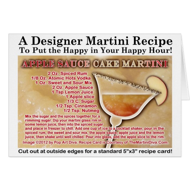 Apfelsauce-Kuchen-Martini-Rezept-Gruß-Karte (Vorderseite (Horizontal))