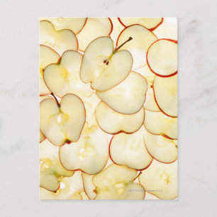 Apfelscheiben hinterbeleuchtet und abstrakt angeor postkarte