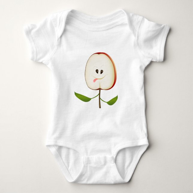 Apfelschnitt Baby Strampler (Vorderseite)