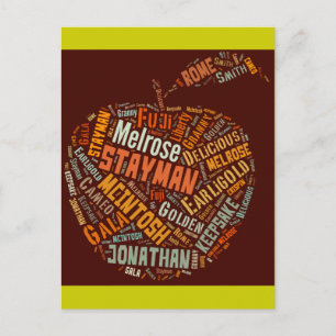 Apfelsorten-Wortkunst Postkarte