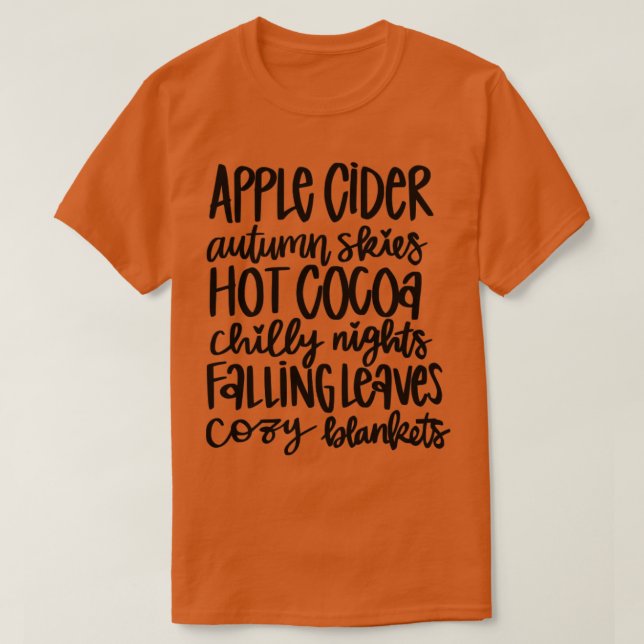 Apfelwein Hot Cocoa Falling Blätter T-Shirt (Design vorne)